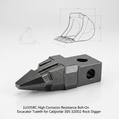 1U3352RC High Corrosion Resistance Bolt-On Excavator Bucket Teeth for rocket tootherpillar 305 320D2 Rock Digger